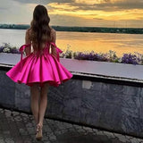 Gorunrun homecoming dresses Wedding Dress Mini Satin Dress Tube Top Backless Satin Banquet Party Skirt