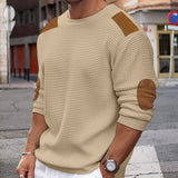 men fall outfits 2024 Autumn and Winter New Men's Sweater round Neck Long Sleeve Stitching Pullover Sweater Slim Sweater