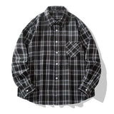 masc outfits Fall High Quality 2024 New Men's Classic Plaid Shirt Loose Lapel Japanese Retro Versatile Casual Lining