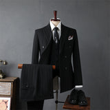 mens costumes Men's Suit Suit Casual Business Formal Dress Best Man Suit Bridegroom Wedding Double-Breasted Striped Suit Jacket Men's Clothing