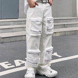 Gorunrun-Streetwear y2k 90s Fashion Hip Pop Style 2000s 2024 Y2K Fashion Multi Pockets White Baggy Jeans Cargo Pants Men Streetwear Clothes Straight Gothic Long Trousers Pantalon Homme