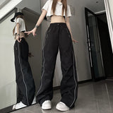 GORUNRUN Y2K Sweatpants Women Streetwear Patchwork Cargo Pants Harajuku Zipper Wide Leg Joggers Oversized Baggy Sports Trousers New