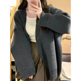 GORUNRUN-Sweet Knitted Cardigan Sweaters Women Single Breasted Knitwear Coat Preppy Korean Casual Jumpers Jackets Oversized Outwear Tops