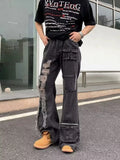 Gorunrun-Streetwear y2k 90s Fashion Hip Pop Style 2000s 2024 Ropa Grunge Y2K Streetwear Washed Black Ripped Baggy Flare Jeans Pants Men Clothes Multi Pockets Harajuku Cotton Trousers