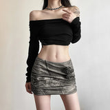 GORUNRUN-3d Floral Appliques Mini Skirts Sexy New in Micro Skirt Extreme Y2k Harajuku Fashion Streetwear Women Bottoms