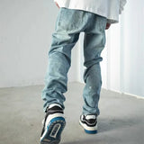 Gorunrun-Streetwear y2k 90s Fashion Hip Pop Style 2000s 2024 Y2K Streetwear Patch Embroidery Ripped Stacked Jeans Pants Men Clothing Straight Old Hip Hop Denim Trousers Pantalon Homme