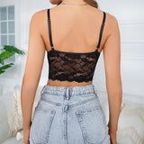 GORUNRUN-Black Lace Corset with Underwire Sexy Chain Halter Bustier Vest Youthful Woman Clothes Crop Tank Tops Lingerie Camis Streetwear