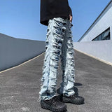 Gorunrun-Streetwear y2k 90s Fashion Hip Pop Style 2000s 2024 Ropa Grunge Y2K Streetwear Stacked Ripped Jeans Baggy Pants Men Clothing Straight Kanye Hip Hop Denim Trousers Kot Pantolon