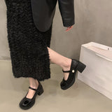 GORUNRUN-Retro Style Thick Heel Women Mary Jane Shoes Fashion Shallow Ladies Street Style Dress Pumps