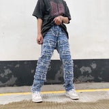 Gorunrun-Streetwear y2k 90s Fashion Hip Pop Style 2000s 2024 Grunge Clothes Y2K Fashion Baggy Stacked Jeans Pants Men Streetwear Washed Blue Straight Women Denim Trousers Ropa Hombre