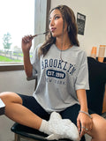 GORUNRUN-Brooklyn EST.1998 NEW YORK City Printed T-Shirt Female Cotton Breathable Short Sleeve Summer High Quality Brand Streetwear Women