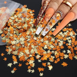 Gorunrun-Fall Nails DIY 2G Mixed Maple Leaves Sequin Nail Glitter Flakes Fall Colorful Maple Leaf Accessories for Autumn Nail Art Decoration Supplies