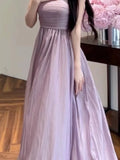 GORUNRUN-Graduation Gift Back to School Season Summer Dress Spring Outfit Elegant and Chic Women Summer A-Line Dress Spaghetti Strap Vintage Solid Party Prom Robe Sleeveless Female Vestidos Lady Mujers