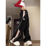 GORUNRUN-M-3Xl Streetwear Striped Sweatpants Women Y2K Oversized Cargo Pants Harajuku Baggy Wide Leg Joggers Casual Sports Trousers New