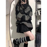 GORUNRUN-Streetwear Striped Sweater Women Oversized Knitted Pullovers Harajuku Korean Loose Knitwear Winter Fashion Casual Jumpers New