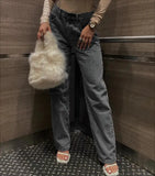 GORUNRUN-Women Straight Denim Pants Side Pockets Ripped Cutout Long Streetwear Casual Fall Spring Baggy Trousers Y2K Cargo