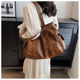 GORUNRUN- New Large Capacity Women Tote Bag High Quality Soft Leather Female Shoulder Bag Simple Luxury Designe Handbags