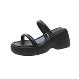 GORUNRUN-Designer Summer Open Toe Women Slipper Fashion Narrow Band Platform Wedges Heel Slides Ladies Outdoor Beach Sandal Shoes