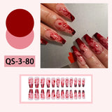 Gorunrun-Halloween Nails 24Pcs Red Blood Drop False Nails Halloween Dark Smudge Fake Nail Almond Removable False Nail With Jelly Glue For Women&Girl