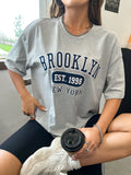 GORUNRUN-Brooklyn EST.1998 NEW YORK City Printed T-Shirt Female Cotton Breathable Short Sleeve Summer High Quality Brand Streetwear Women