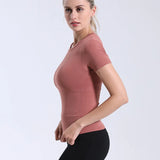 GORUNRUN-Fitness & Yoga Wear Women's Sport Quick-Drying T-shirt Seamless Knit for Yoga and Fitness