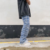 Gorunrun-Streetwear y2k 90s Fashion Hip Pop Style 2000s 2024 Grunge Clothes Y2K Fashion Baggy Stacked Jeans Pants Men Streetwear Washed Blue Straight Women Denim Trousers Ropa Hombre