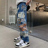 Gorunrun-Streetwear y2k 90s Fashion Hip Pop Style 2000s 2024 Grunge Clothes Y2K Streetwear Baggy Ripped Stacked Jeans Pants Men Straight Kanye Old Hip Hop Denim Trousers Pantaloni Uomo