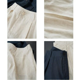 GORUNRUN-Summer Korea Style Lazy Linen Curled Shorts Wide Leg Loose Slim Casual Hot Pants For Women