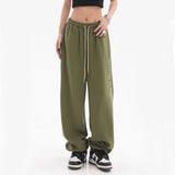 GORUNRUN Harajuku Letter Print Sweatpants Women Streetwear High Waist Wide Leg Harem Pants Hip Hop Drawstring Baggy Casual Trousers