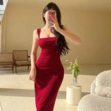 Gorunrun-Elegant Hot Sexy Red Dress Mini Summer 2023 New Sexy Short Female Dress Korean Women Dresses Sweet 2023 94S6