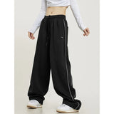 GORUNRUN S-4Xl Striped Sweatpants Women Y2K Oversized Wide Leg Cargo Pants Streetwear Harajuku Baggy Casual Joggers Sports Trousers