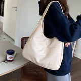 GORUNRUN- 2024 New Simple Large Capacity Women Shoulder Bag Casual Commuting Luxury Designe Handbags High Quality Leather Tote Bag