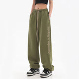 GORUNRUN Harajuku Letter Print Sweatpants Women Streetwear High Waist Wide Leg Harem Pants Hip Hop Drawstring Baggy Casual Trousers