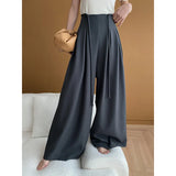 GORUNRUN-Women Wide Leg Dressy Suit Pants Elegant High Waisted Drawstring, Slimming