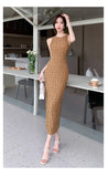 Gorunrun-2024 Summer New Elegant Party Bodycon Beautiful Long Dresses for Women Sleeveless High Waist Slim Split Sundress Female Clothing