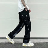 Gorunrun-Streetwear y2k 90s Fashion Hip Pop Style 2000s 2024 Roupas Y2K Streetwear Kanye Patchwork Baggy Stacked Jeans Pants Men Clothes Straight Hip Hop Denim Trousers Pantaloni Uomo