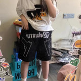 GORUNRUN-Y2K Style Cotton Streetwear Women American Embroidered Casual Sweatpants Couple Hip hop Gun Pattern Cropped Pants Oversized Y2k Clothes