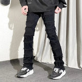 Gorunrun-Streetwear y2k 90s Fashion Hip Pop Style 2000s 2024 Grunge Clothes Y2K Streetwear Stacked Slim Jeans Flared Pants Men Black Hip Hop Straight Women Long Trousers Pantalon Homme