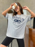 GORUNRUN-Brooklyn EST.1998 NEW YORK City Printed T-Shirt Female Cotton Breathable Short Sleeve Summer High Quality Brand Streetwear Women