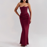 Gorunrun-Strapless Backless Sexy Evening Party Club Maxi Long Dress Vestido for Women Summer 2024 Sleeveless Bodycon Dresses