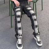 Gorunrun-Streetwear y2k 90s Fashion Hip Pop Style 2000s 2024 Grunge Y2K Clothes Streetwear Stacked Jeans Pants Men New Fashion Straight Hip Hop Punk Denim Trousers Pantalones Hombre