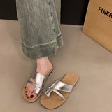 GORUNRUN-Rome Style Women Slipper Fashion Clip Toe Soft Flat Heel Ladies Outdoor Beach Vaction Slides Flip Flop Summer Shoes