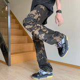 Gorunrun-Streetwear y2k 90s Fashion Hip Pop Style 2000s 2024 New Fashion Camouflage Baggy Wide Leg Ripped Cargo Y2K Pants Men Clothing Straight Hip Hop Long Trousers Pantalon Homme