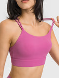 GORUNRUN-Fitness & Yoga Wear Women Leopard Sports Bras Double Strappy Back Cutout Workout Bra Medium Support for Fitness Gym Running