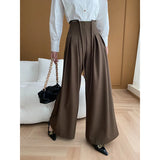 GORUNRUN-Women Wide Leg Dressy Suit Pants Elegant High Waisted Drawstring, Slimming