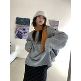 GORUNRUN-Streetwear Hollow Out Sweater Women Y2K Off Shoulder Oversized Knitted Pullovers Harajuku Print Knitwear Korean Jumper Tops New