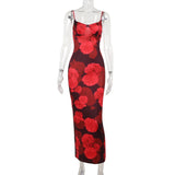 Gorunrun-Elegant floral Print Sleeveless maxi Dress 2024 Summer Holiday Fashion Outfits for Women Dresses Vestido Clothes