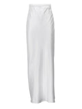 GORUNRUN White Satin High Waist Long Skirt For Women Zipper Side Split Slim Elegant Party Maxi Skirt Y2k Outfit Female Long Skirt