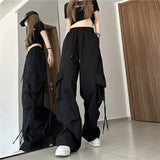 GORUNRUN-Streetwear Cargo Pant Women Y2K Oversized Wide Leg Sweatpants Baggy Casual Joggers Bf High Waist Big Pockets Sports Trousers New