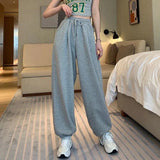 GORUNRUN Women Casual Sweatpants Oversized Drawstring Joggers Harem Pants Harajuku Korean Grey High Waist All Match Baggy Trousers